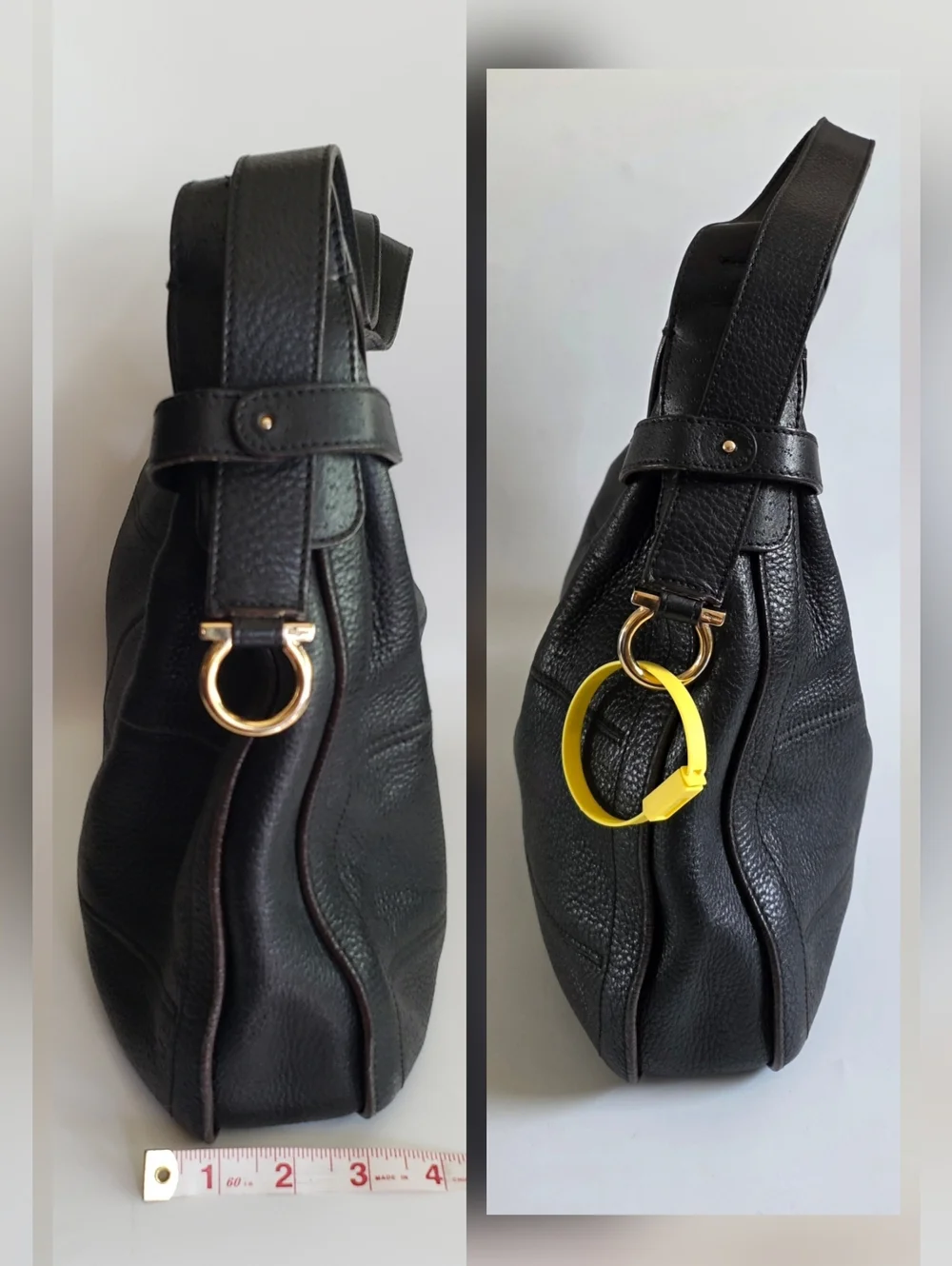 Salvatore Ferragamo Women's Black Leather Hobo Handbag Purse